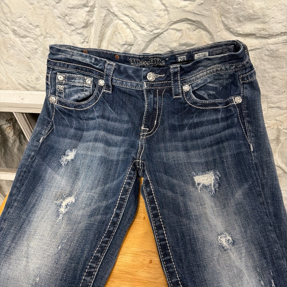 Miss Me Dark Blue Distressed Skinny Jeans